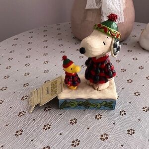 Jim Shore Peanuts Snoopy and Woodstock in Red and Black